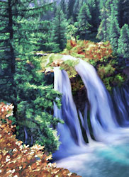 Burney Falls Lassen National Forest Painting