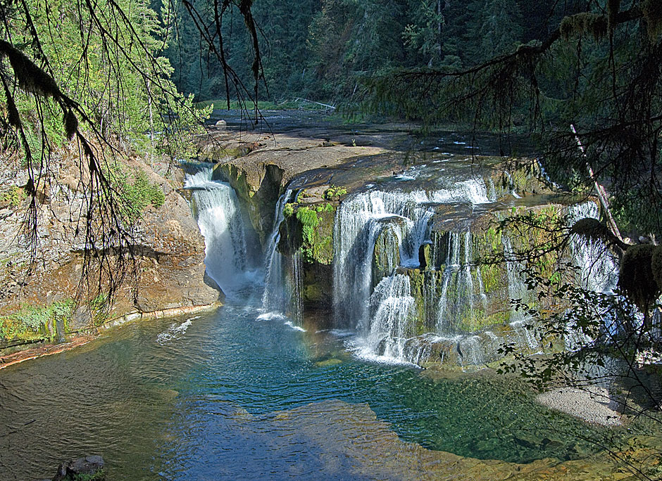 Buy this Indians found easy fishing at the bottom of Lower Lewis River Falls picture