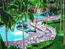 Swiming pool Outrigger Resort at Kona Hawaii on the Big Isle