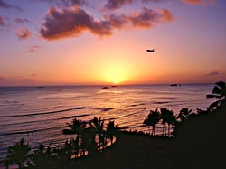 Waikiki Sunset in Oahu & Inter island plane