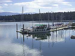 Charter Boats visit East Hope , small town on Lake Pend Oreille