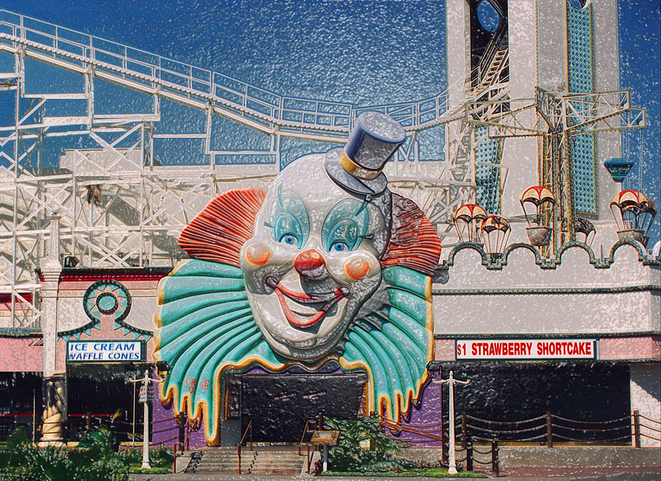 Buy this Las Vegas Boardwalk Hotel and Casino clown digital painting
