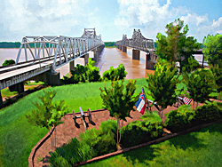 Blue Star Memorial Highway goes over this bridge from Louisiana to Mississippi