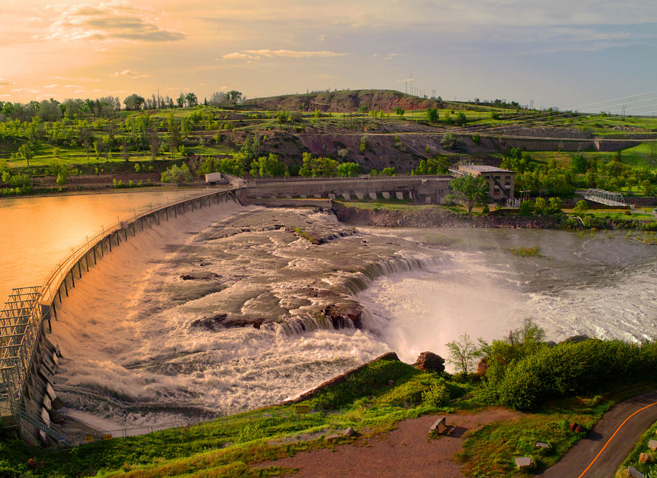 Buy this Black Eagle Falls from Veterans Memorial Park in Great Falls, Montana photograph