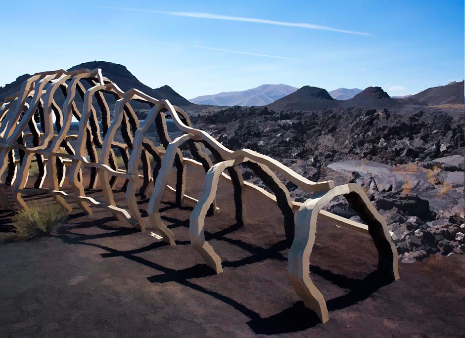 Lava Tube sculpture by John Grade in Craters of the Moon National Monument in Idaho