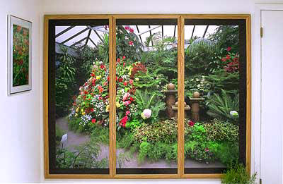 Oak Frame on wall size Greenhouse Mural