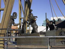 The Derrick Floor by Vic Payne, Sculpture; 1950-dedicated to riggers of Artesia