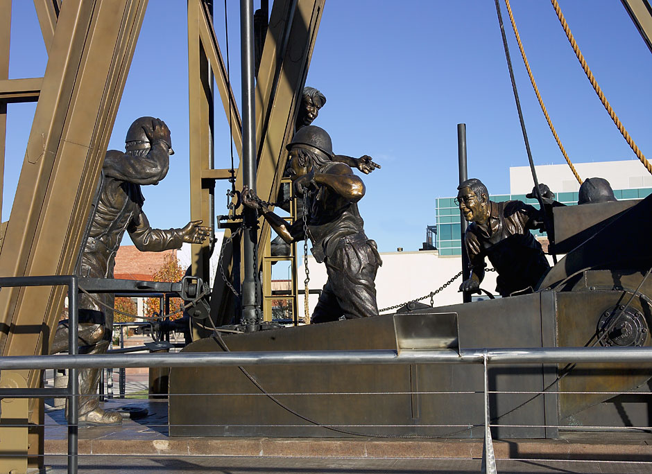 Buy this The Derrick Floor by Vic Payne, Sculpture; 1950-dedicated to riggers of Artesia photograph