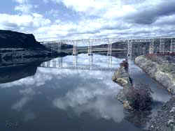 Snake River Photos - Union Pacific Railroad Bridge over Snake River by Lyons Ferry