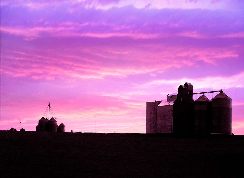 Buy this rural sunsets - Grain Bins near Moscow Idaho photograph