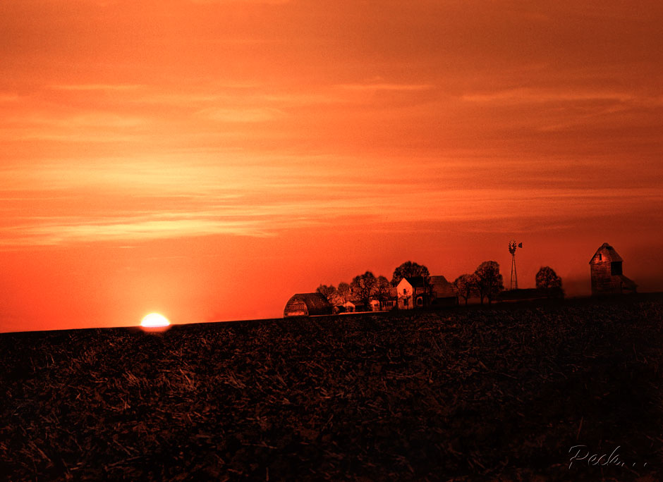 Buy this sunset on a Palouse Country Farm west of Colfax Washington photograph