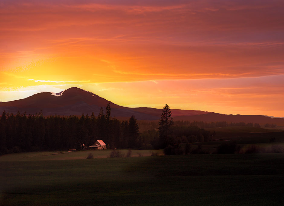 Buy this rural sunsets - Tekoa is in Palouse Country near Idaho Border photograph