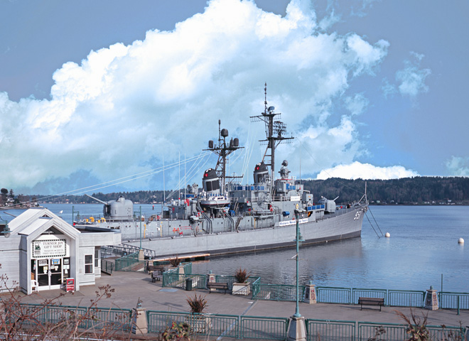 Scenic Washington, Puget Sound, Naval Ship at Bremerton Harbor