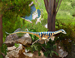 Dinosaur in Museum at Vernal Utah; Edaphosaurus from Permian Period