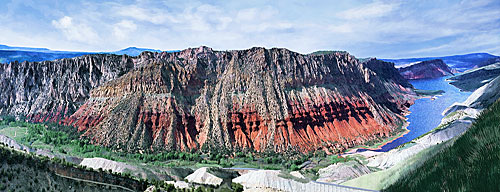 Flaming Gorge Panorama from Sheepcreek Overlook, Dutch John Utah