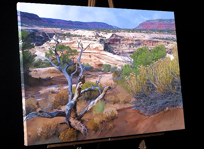 Landscape Art - Gnarly Tree in Natural Bridges National Monument- photo to painting 