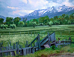 Cattle Shute beneath Wasatch Mts-Heber Valley Utah