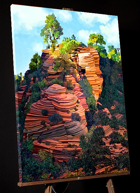 Utah Landscape Art - Zion National Park photo to painting Rock Formations