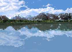 Grand Teton Mountains reflected in Jackson Lake