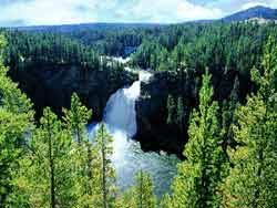 Upper Yellowstone waterfalls Wyoming